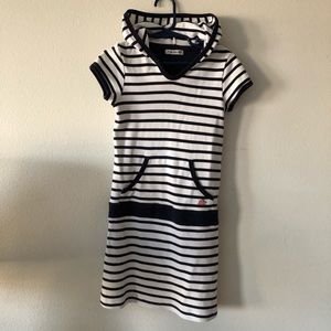 Hoodie dress with stripes